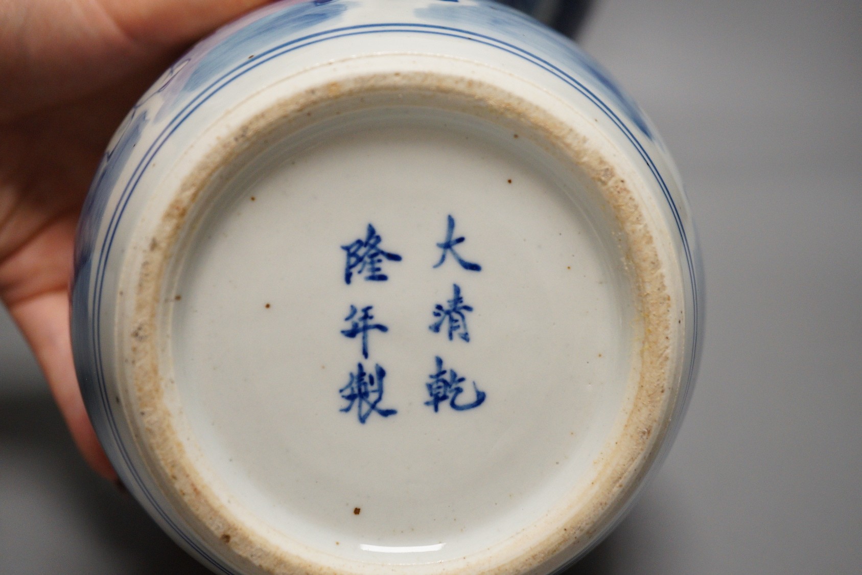 A Chinese blue and white vase, two jars, a beaker vase, a double gourd vase and a pearlware vase, tallest 31cm